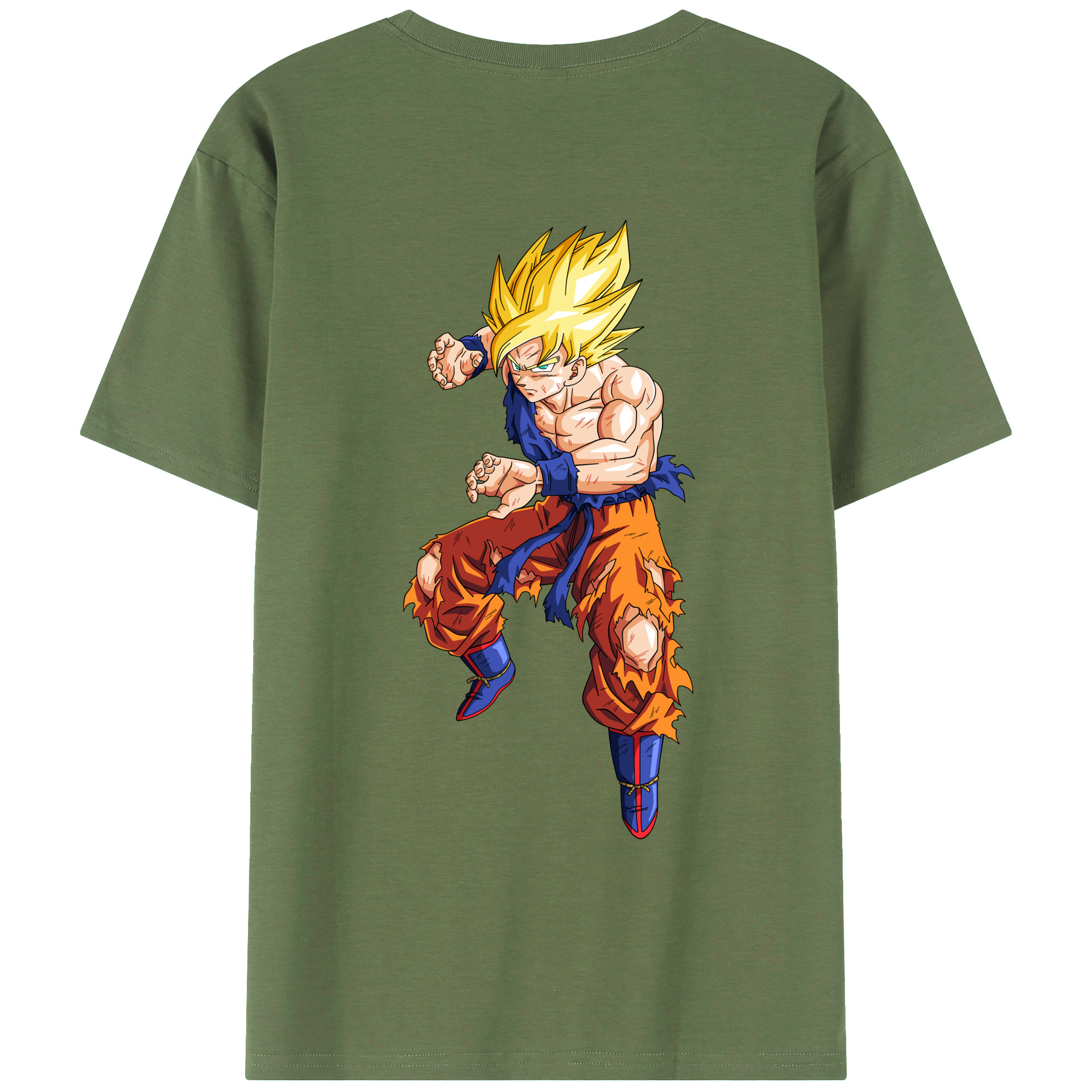 （画像用） ドラゴンボール 孫悟空（そん ごくう）Son Goku カカロット DRAGON BALL Kakarotto 綿100％ メンズ半袖Tシャツ（バックプリント） 通気性